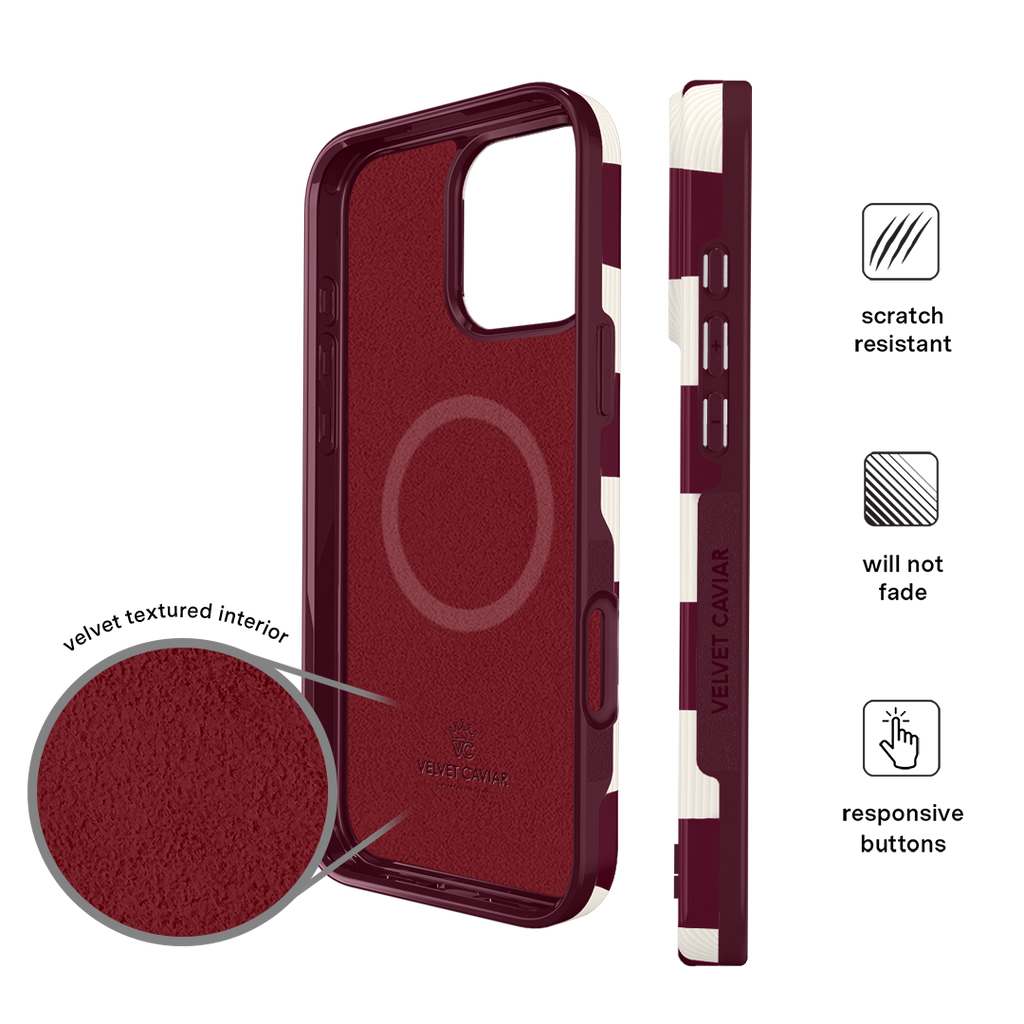 Burgundy Vibe Check iPhone Case