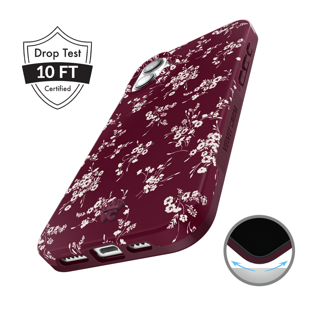 French Burgundy Floral iPhone Case