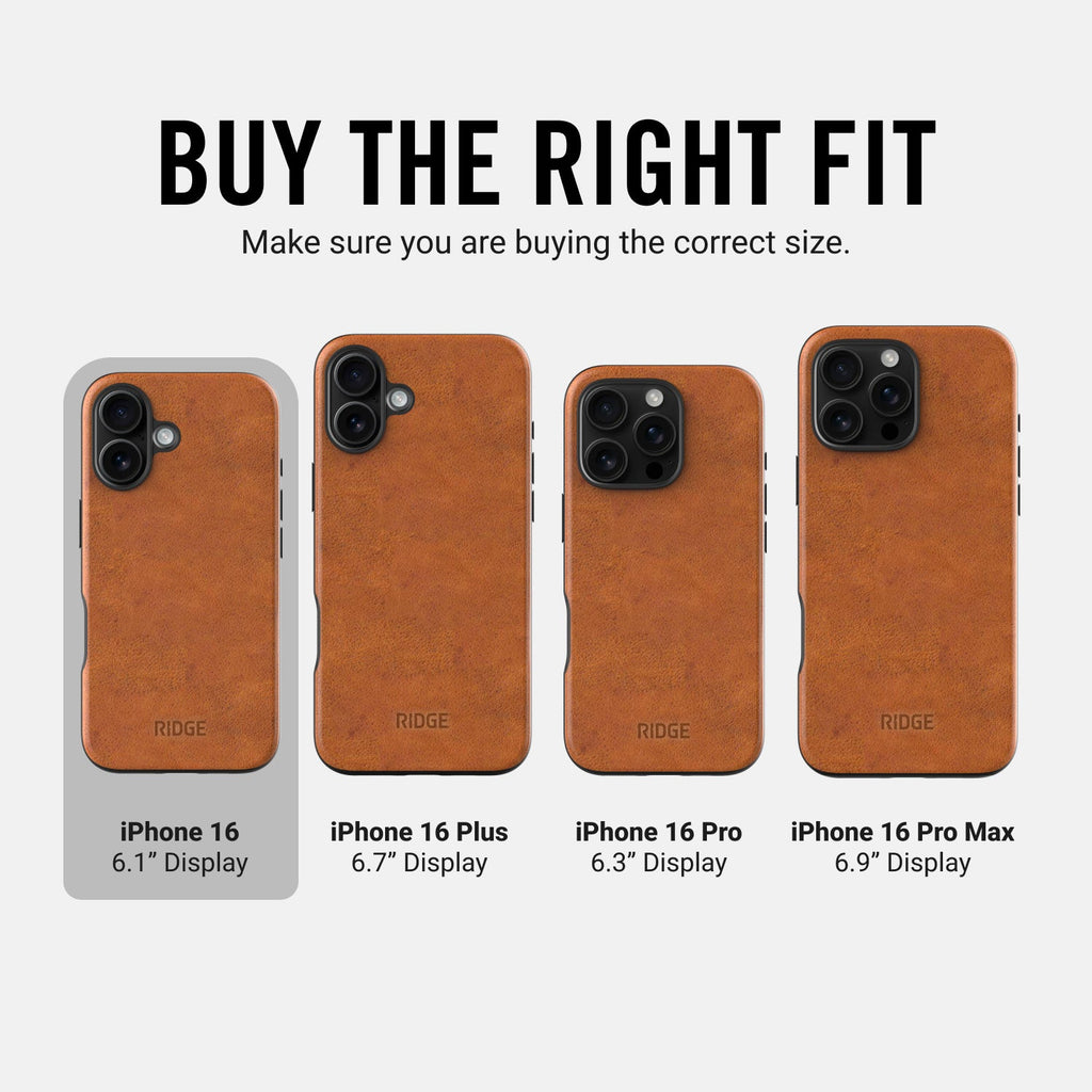 Everyday Phone Case - iPhone 16 - Tobacco Brown Leather