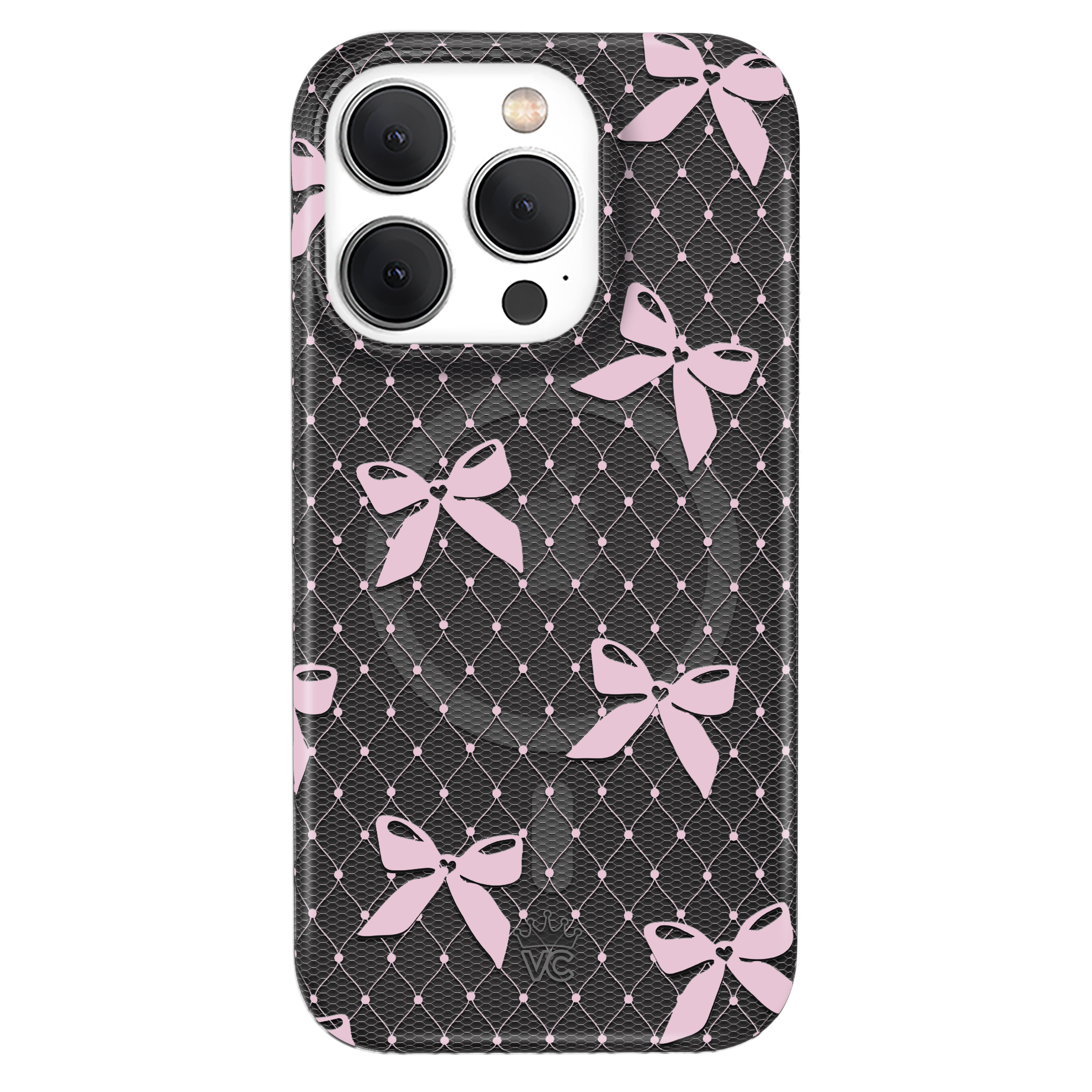 Lacy Pink Bows iPhone Case