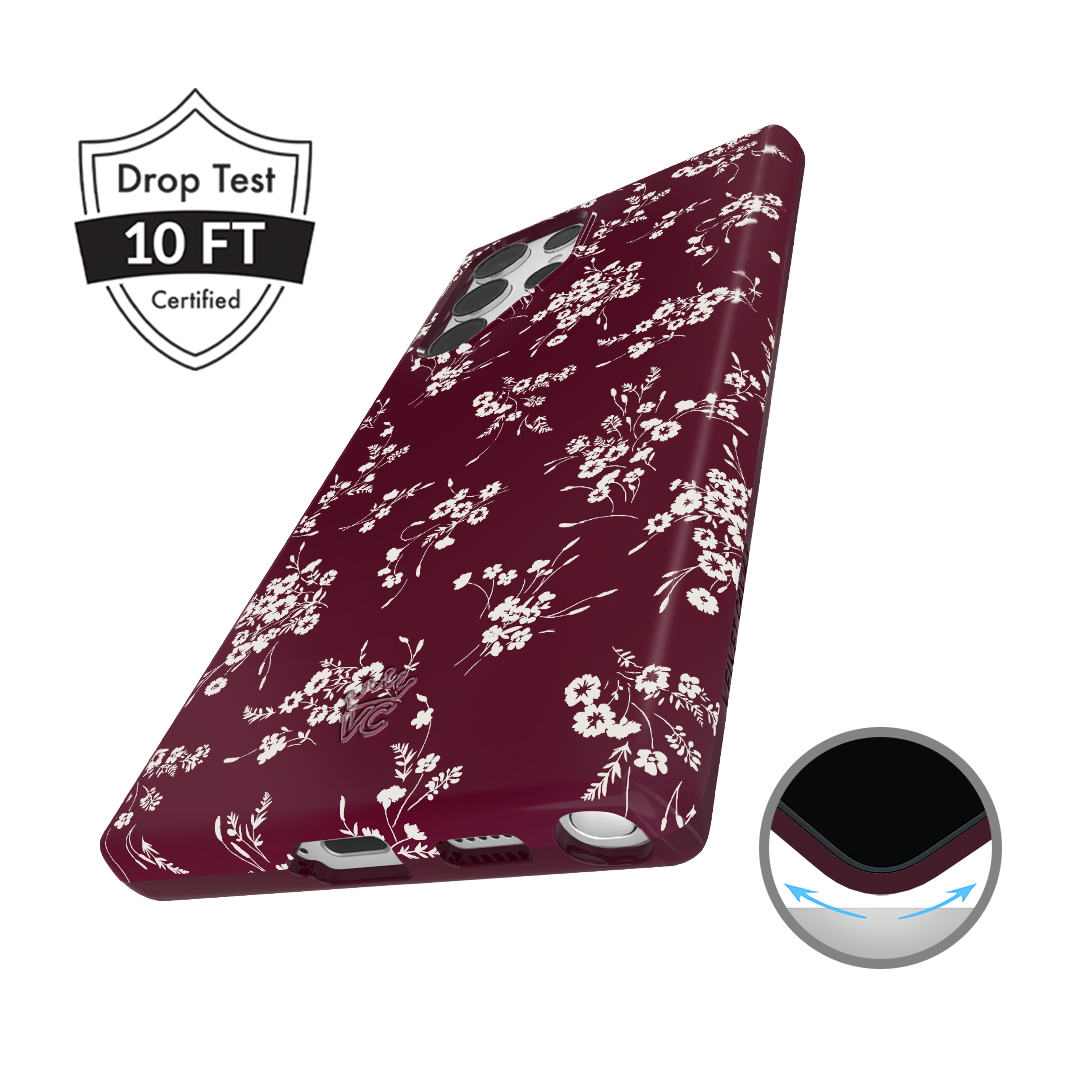 French Burgundy Floral Samsung Case